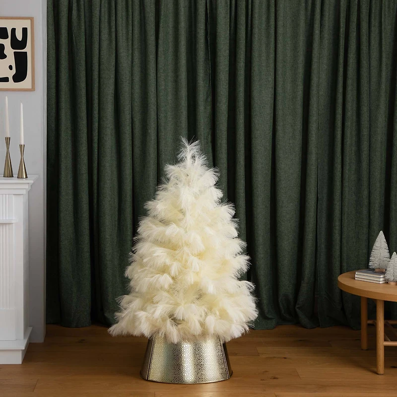4ft. Unlit Off-White Pampas Grass Artificial Christmas Tree