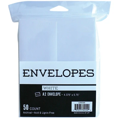 Leader Paper Products White A2 Peggable Envelopes, 50ct.