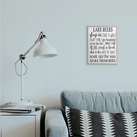 Stupell Industries Lake Rules Wall Art in Gray Frame