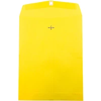 JAM Paper 10" x 13" Brite Hue Yellow Clasp Closure Catalog Envelopes, 100ct.