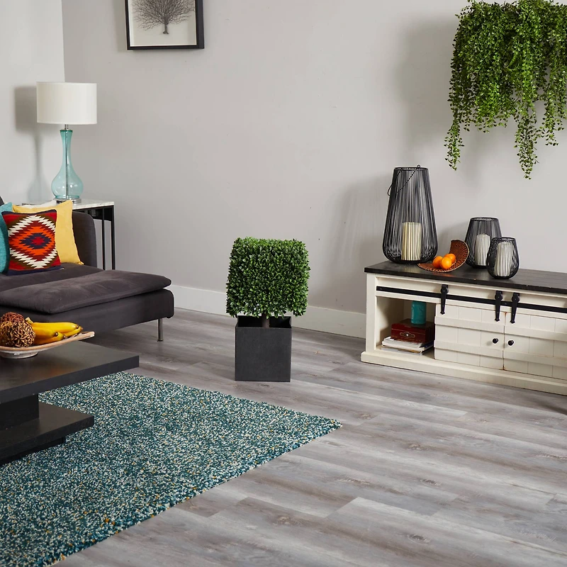 27" Boxwood Artificial Plant in Black Planter