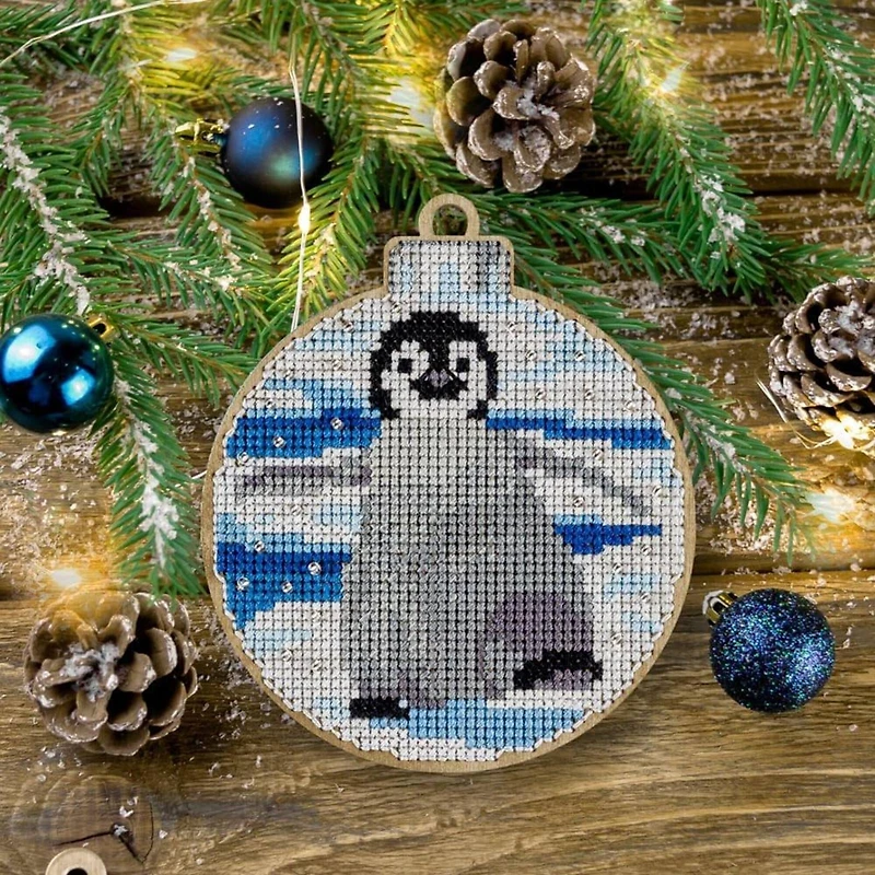 Wonderland Crafts Penguin Ornament Cross-Stitch Kit