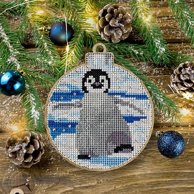 Wonderland Crafts Penguin Ornament Cross-Stitch Kit