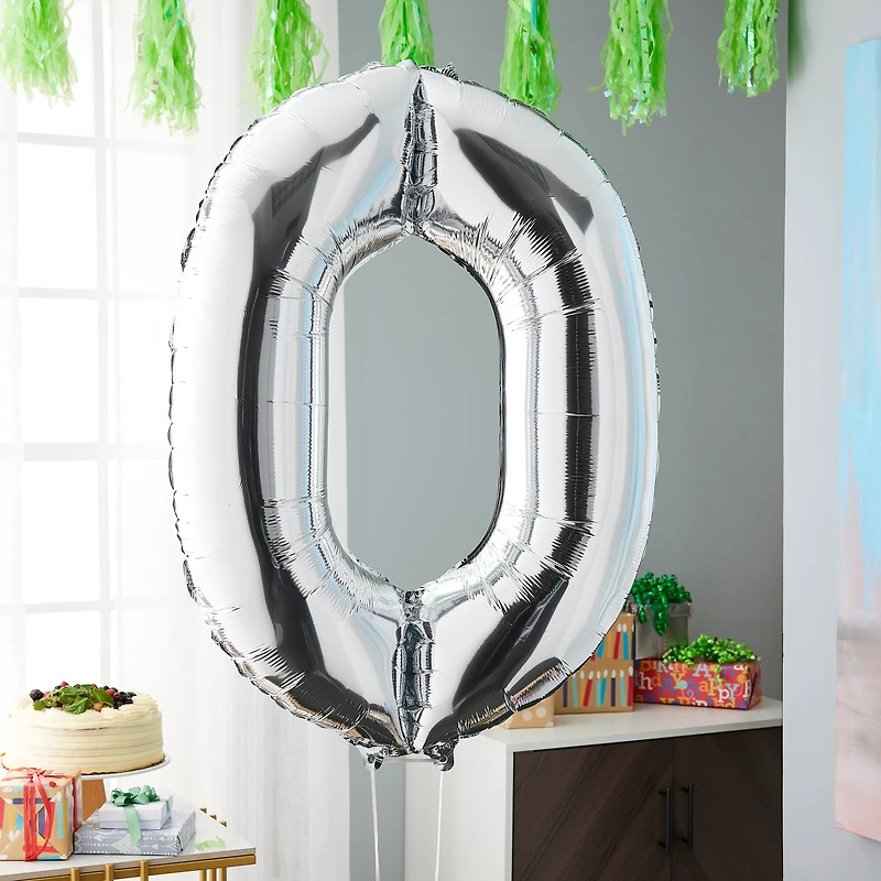 Silver Foil Number Balloon by Celebrate It