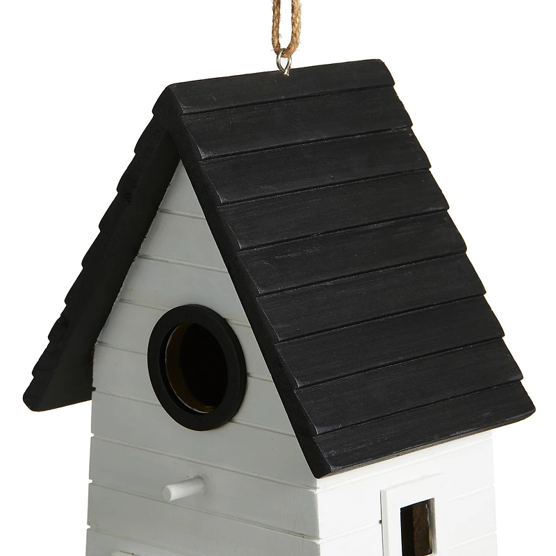 Glitzhome® 14.25" Modern White Wood Garden Birdhouse
