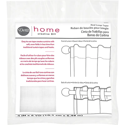 Dritz® Home White Woven Rod Loop Tape, 4'' x 6yd.