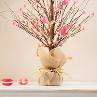 Glitzhome® 20" Lighted Valentine's Pink Berry Heart Table Tree
