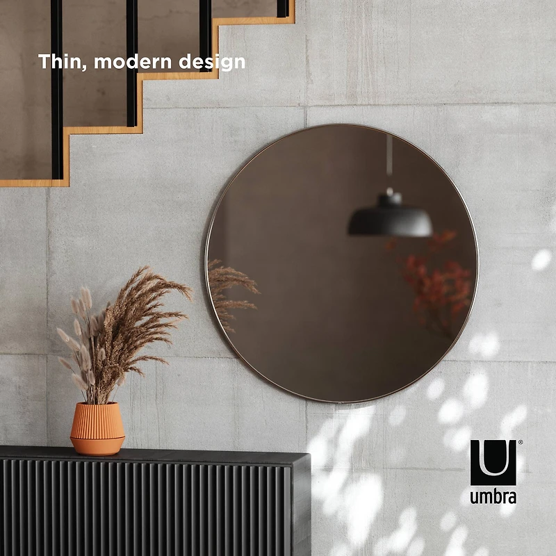 Umbra 34" Chrome Hubba Round Wall Mirror