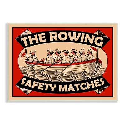 Stupell Industries Vintage Rowing Team Safety Matches Wall Plaque