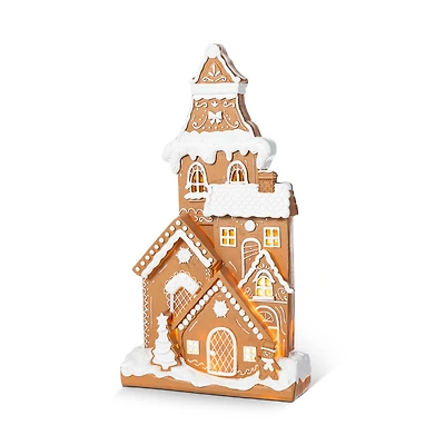 Glitzhome® 17.75" Christmas Lighted Resin Gingerbread House Table Decor