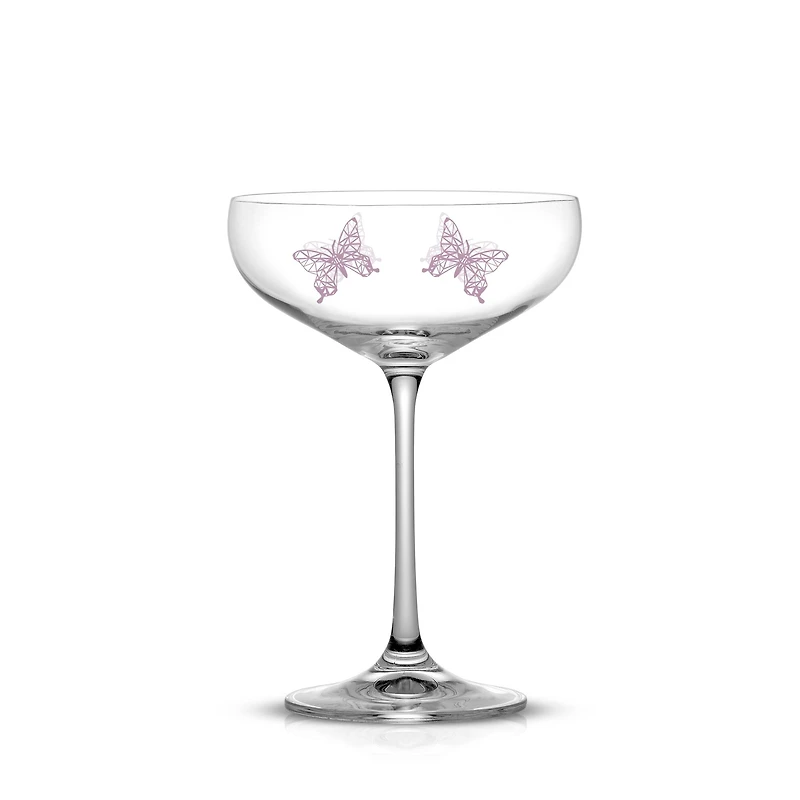 JoyJolt® 14oz. Meadow Butterfly Crystal Martini Glass Set, 2ct.