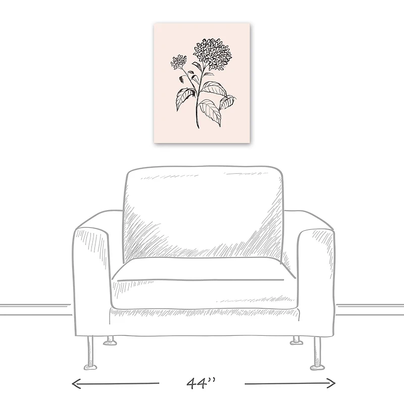 Hydrangeas On Blush 16" x 20" Canvas Wall Art