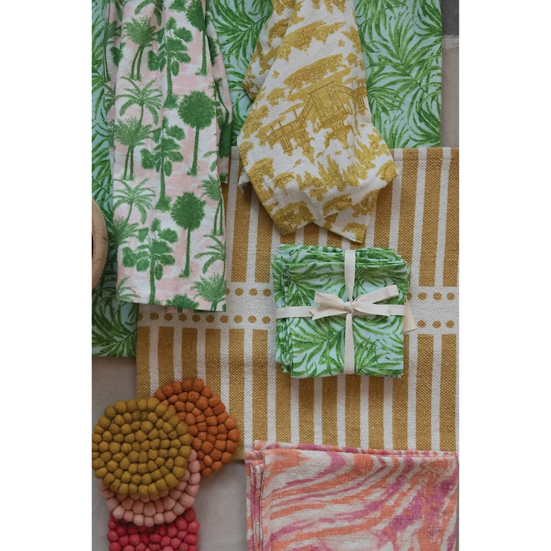 Hello Honey® Tones Handmade Wool Felt Ball Coaster Set