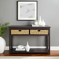Walker Edison Espresso Mission Storage Entry Table 