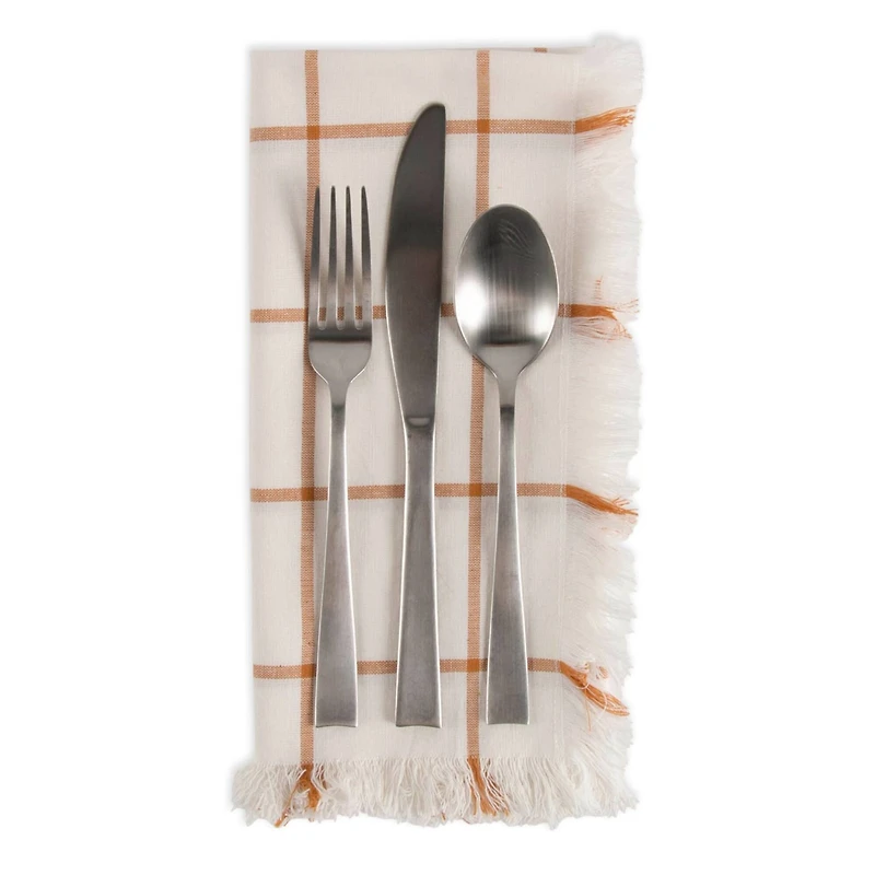 DII® Honey Gold Check Fringed Cloth Dinner Napkins, 6ct.