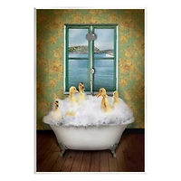 Stupell Industries Ducks Bathing Tub Ocean View Wall Plaque Art