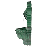 25" Casa Del Lago Lion Head Wall Niche Sculptural Fountain