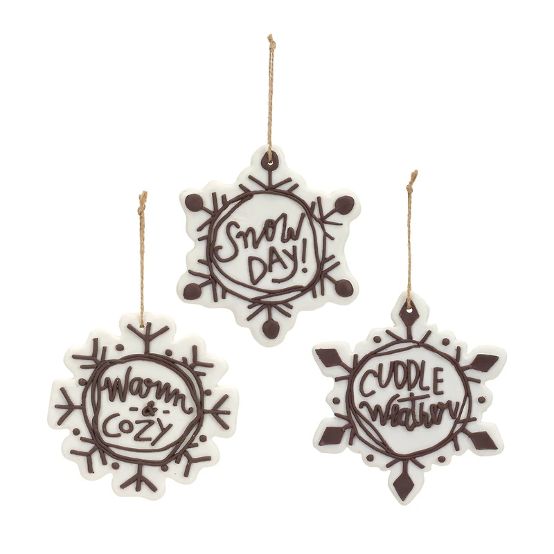 12 Pack Snowflake Sentiment Ornaments