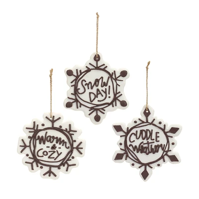 12 Pack Snowflake Sentiment Ornaments