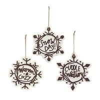 12 Pack Snowflake Sentiment Ornaments