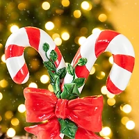 Glitzhome® 10" Christmas Resin Candy Cane Table Decor