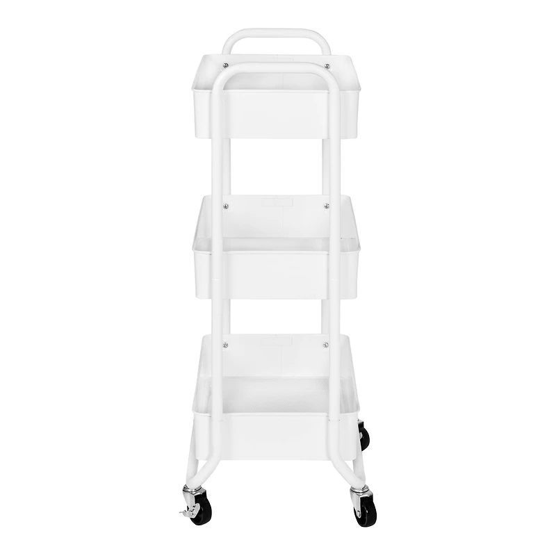 Honey Can Do White 3-Tier Metal Rolling Cart
