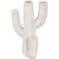 Cream Resin Cactus Textured Planter