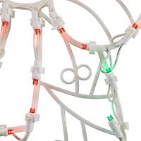 16" White & Clear LED Lighted Wreath Christmas Window Silhouette Decoration