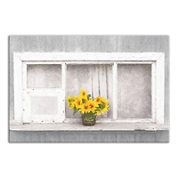 Sunflower Window 12" x 18" Canvas Wall Art