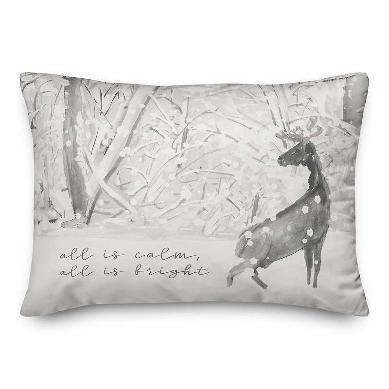 All is Calm All is Bright 20" x 14" Indoor/Outdoor Pillow