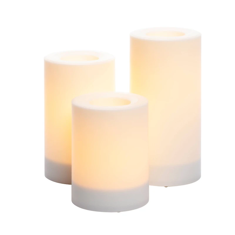 6 Packs: 3 ct. (18 total) White LED Pillar Candles by Ashland®