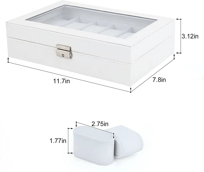 Daisy White Dozen Leather Watch Box