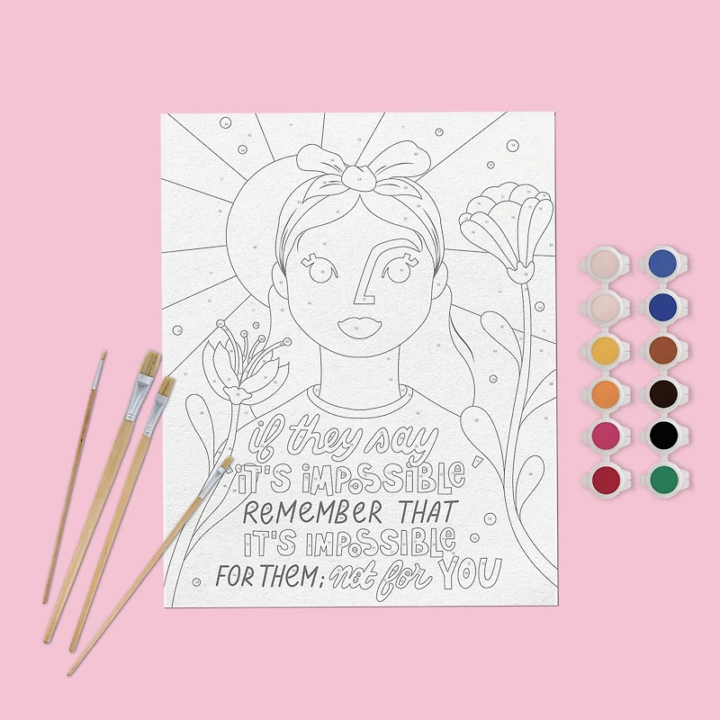 Kids Crafts Nothing Is Impossible Paint By Number Canvas Kit