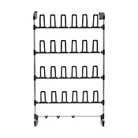 Organize It All 12 Pair Over the Door Shoe Rack With Accessory Hooks