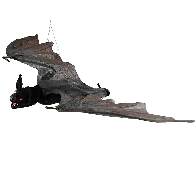 LED Lighted and Animated Halloween Bat with Moving Wings - 48"