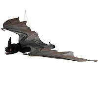 LED Lighted and Animated Halloween Bat with Moving Wings - 48"