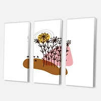 Designart - Elementary Shapes With Abstract Flowers Plants I