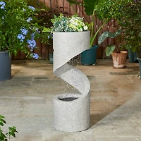 Glitzhome® 31" Curving Shaped Outdoor Fountain with LED Light
