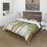 Designart 'Green Forest Study' Farmhouse Bedding Set