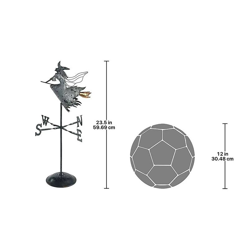 Design Toscano 23.5" Bewitched Wicked Witch Tabletop Metal Weathervane
