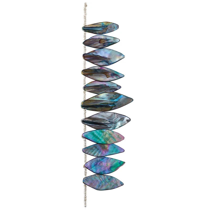 Aurora Borealis Shell Leaf Beads by Bead Landing™