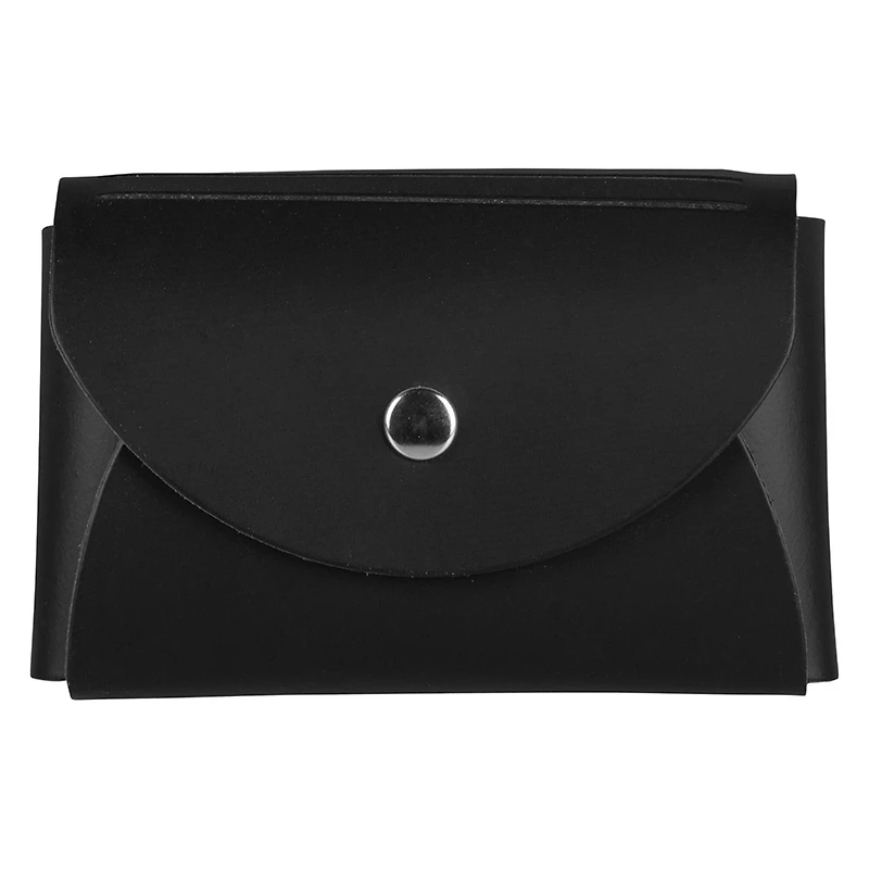 JAM Paper Italian Leather Business Card Holder Case with Round Flap