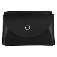JAM Paper Italian Leather Business Card Holder Case with Round Flap