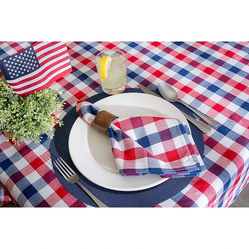 DII® Red & Blue Check Cloth Dinner Napkins, 6ct.