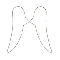 Hello Honey® 19.5" Silver Finish Glass Beaded Metal Angel Wings