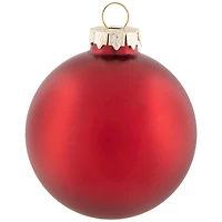 72ct. 4" Red & Gold Matte Glass Ball Ornaments