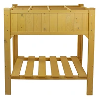 3ft. Wooden Raised Garden Bed Planter Box With Shelf