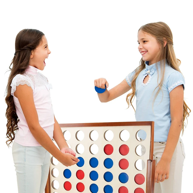 Toy Time 4-In-A-Row Giant Classic Wooden Game Set