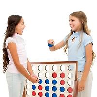 Toy Time 4-In-A-Row Giant Classic Wooden Game Set