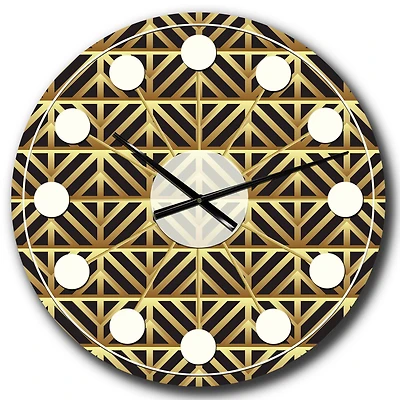 Designart 'Golden Luxury Metallic Geometrics Xiv Mid-Century Modern Wall Clock